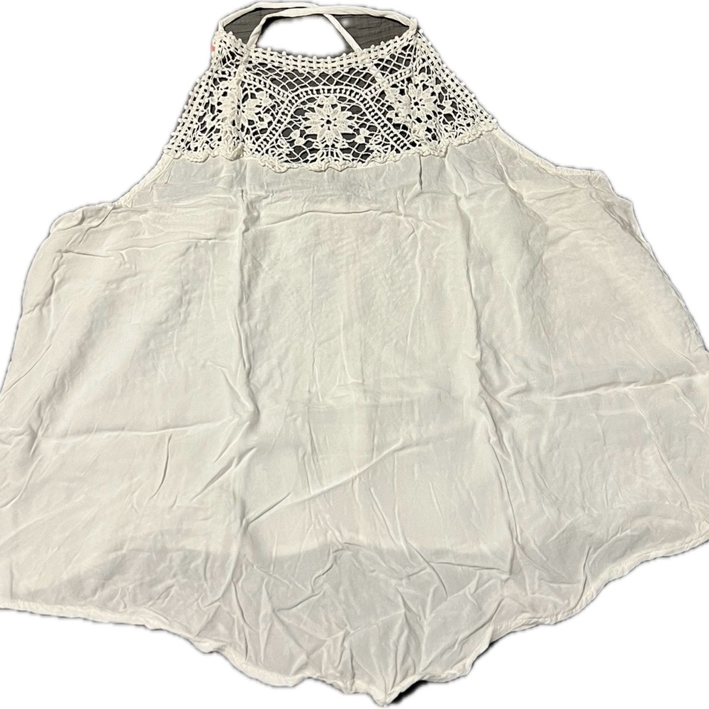 Maurices White Crochet Halter Tunic